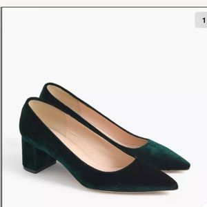 J.Crew Green Velvet Avery Pumps 8.5